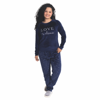 PIJAMA ADULTO CB0162 LOVE D02 MARINHO