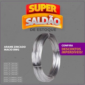 ARAME ZINCADO MACIO BWG 14 COMERCIAL 10X1 KG