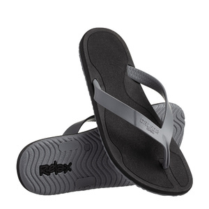 CHINELO CALFOR RELAX PRETO CINZA TIRA CZ 37.38 S.E.