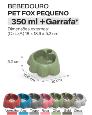 BEBEDOURO PET FOX ECO P - CINZA