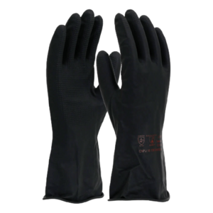 LUVA DE LATEX FORRADA PRETA - 7 P