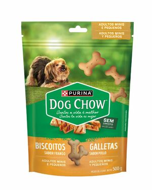 DOG CHOW BISCOITOS CAES ADULTOS MINI E PEQ 500G
