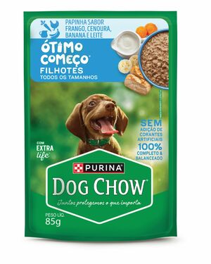 DOG CHOW FILHOTES PAPINHA SABOR FRANGO E LEITE 15X85G