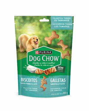 DOG CHOW BISCOITOS CAES FILHOTES SABOR FRANGO E LEITE 300G
