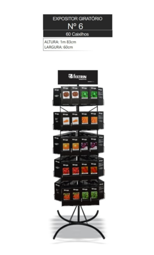 EXPOSITOR FELTRIN N 6 - 60 GANCHOS - LINHA BOX