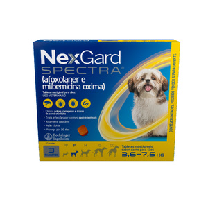 NEXGARD SPECTRA P 1.00GR C/ 3 TABLETES (CAES DE 3,6 A 7,5KG)