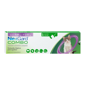 NEXGARD COMBO GATOS 0,3ML C/ 1 UNIDADE (DE 0,8 A 2,5KG)