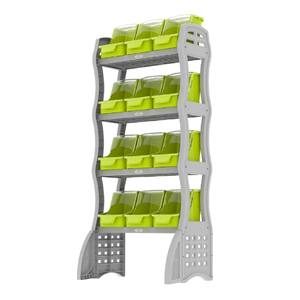 MOVEL PDV CHECK STAND 12 X 5,2 LITROS - VERDE ACIDO E CINZA