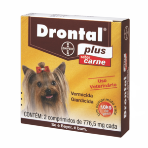 VERMIFUGO DRONTAL PLUS SABOR CARNE 10KG 2 TABL