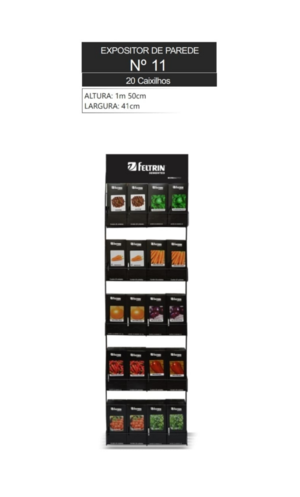 EXPOSITOR FELTRIN N 11 - 20 GANCHOS - LINHA BOX