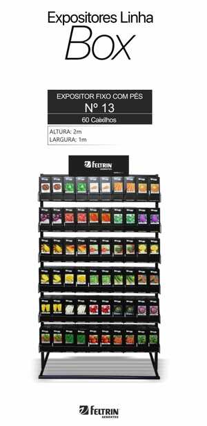 EXPOSITOR FELTRIN N 13 - 60 GANCHOS - LINHA BOX