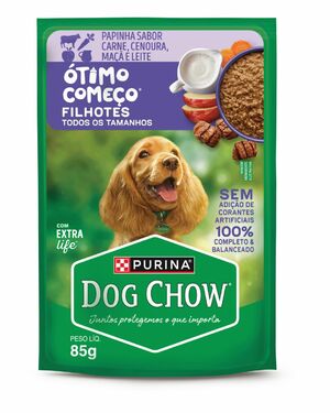 DOG CHOW FILHOTES PAPINHA SABOR CARNE E LEITE 15X85G